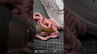 DIY: How to Make Dip Dye Rope Laces AF1 Custom Sneaker | Easy Step by Step (SATISFYING)! 🪢👟 #shorts