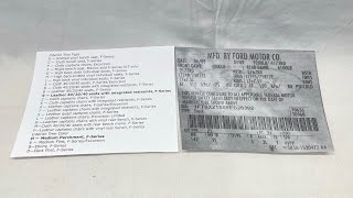 How to find your ford interior color trim code / exterior paint code w/ chart on interior trim