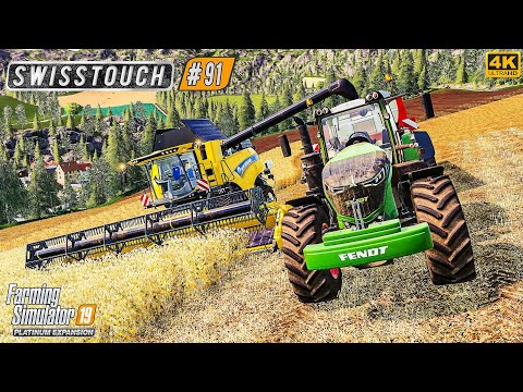 Harvesting Soybeans. Spreading Slurry & Lime. Cultivating ⭐ Swisstouch #91 ⭐ FS19 4K Timelapse