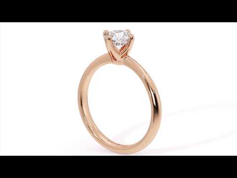AMORETTE - Round Compass Set Diamond Engagement Ring (RB-Q002-R)