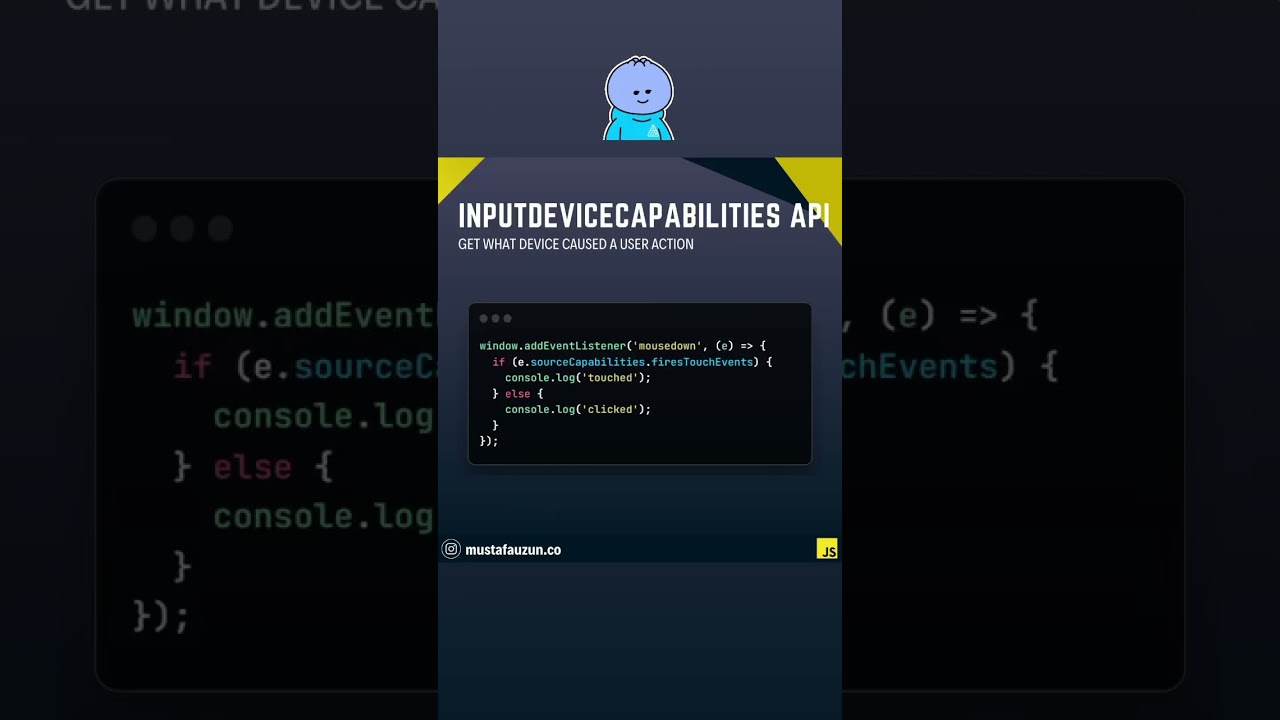 Javascript, InputDeviceCapabilities API #javascript