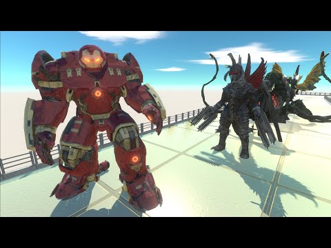HULK BUSTER vs GHIDORAH  DEATH FALL - Animal Revolt Battle Simulator