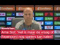 Arne Slot weet niet of Feyenoord nog spelers kan gaan halen
