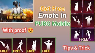 How To Get Free Emotes In Pubg Mobile || PUBG Main Free Emotes Kaise Le