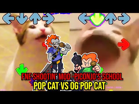 VS Piconjo SCHOOL BUT POP CAT VS Original POP CAT - Friday Night Funkin' Shootin Mod