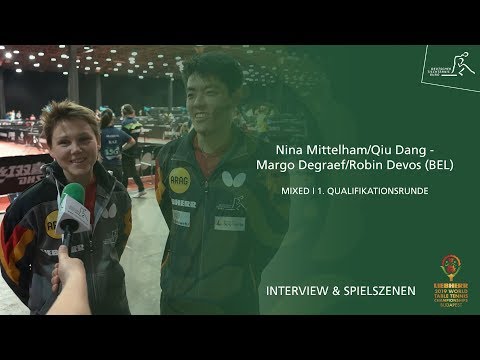 WM 2019: Qiu/Mittelham - Degraef/Devos Mixed-Quali I Interview & Spielszenen