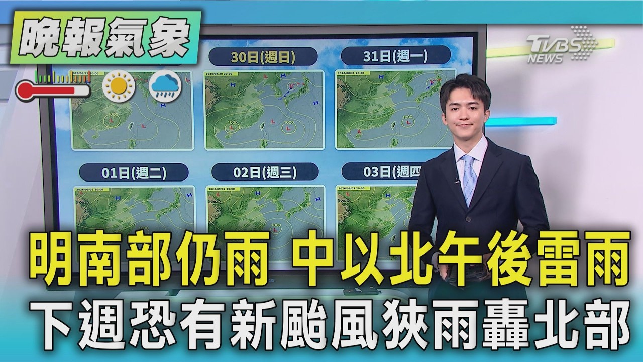 天氣/週末沙德爾遠離 中南部陣雨 北東易午後雷雨  下週恐有新颱風狹雨轟北部｜TVBS新聞 @TVBSNEWS01