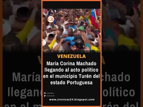 María Corina Machado llegando al acto político en el municipio Turén del estado Portuguesa