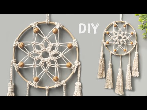 DIY ATRAPASUEÑOS EN MACRAMÉ🌸MACRAME DREAMCATCHER WALLHANGING