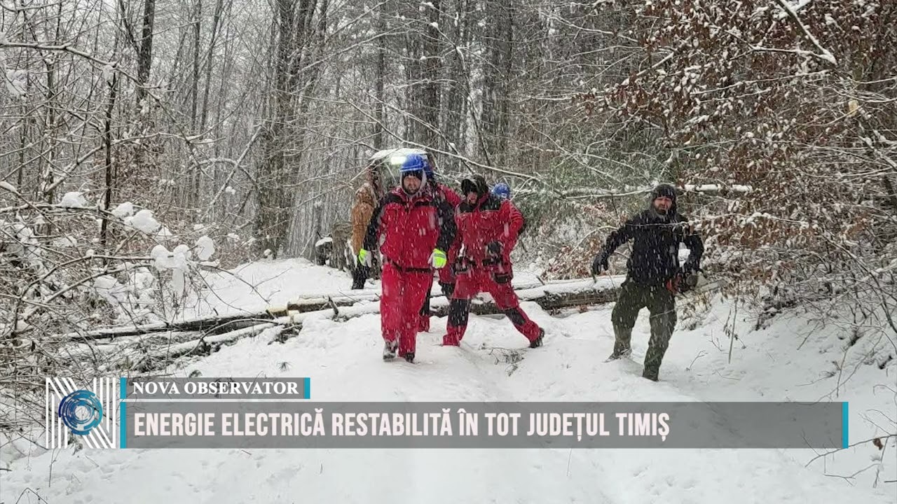 Energie electrică restabilită în tot județul Timiș