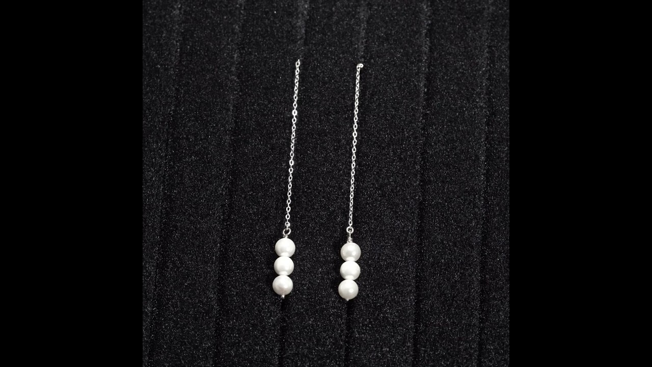 Khuyên tai bạc ECJ26 Giọt nước mắt Tiên cá s925 ChariotJewelry