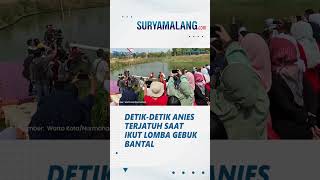 Menang Tarik Tambang, Anies Baswedan Tercebur dan Basah Kuyup Ikut Lomba Gebuk Bantal