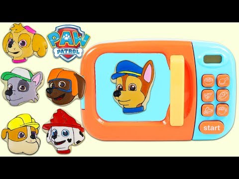 Pretend Baking Play Doh Paw Patrol Cookies with Microwave!