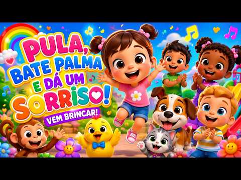 Pula, Bate Palma e Dá Um Sorriso | Músicas Infantis Gospel Com Animais Fofos