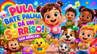 Pula, Bate Palma e Dá Um Sorriso | Músicas Infantis Gospel Com Animais Fofos