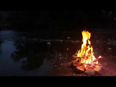4K Campfire by the River - Nature Relaxation