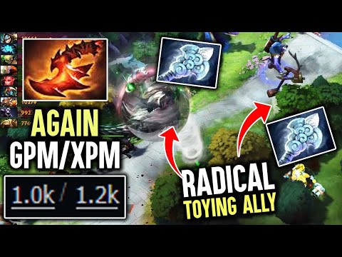 Radical God Mode Tinker Trolling With Own Team - 1000Gpm Again With The Boom Dagger Dota 2