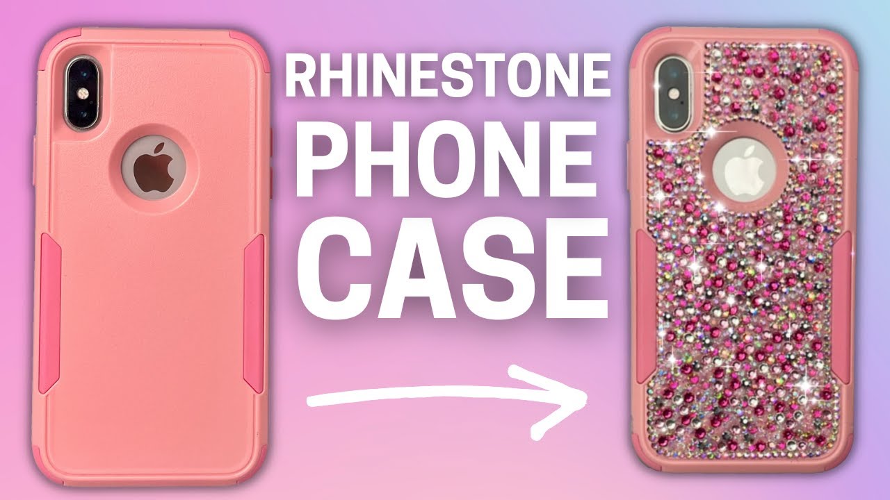 HOW TO MAKE A RHINESTONE PHONE CASE // DIY Bling iPhone Cover Scatter Method Easy Beginner Tutorial