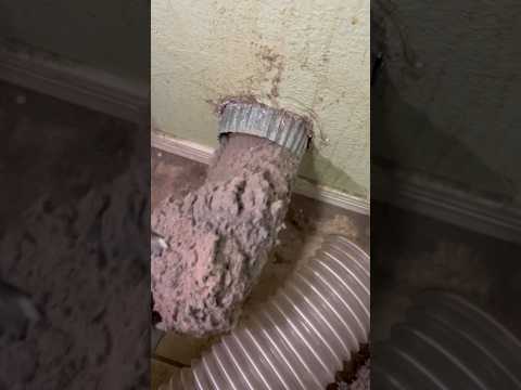 This dryer vent wasn’t cleaned for 52 years! 🤯 #oddlysatisfying #dryerventcleaning #vacuumtherapy