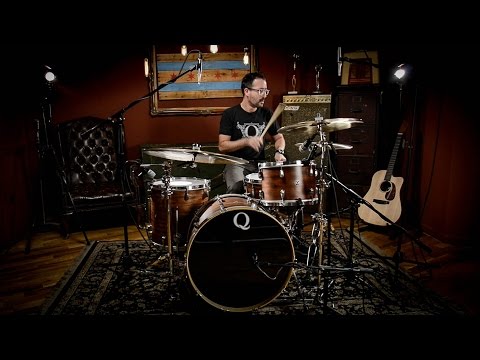 Q Drum Co. Mahogany Poplar 13/16/22 3pc Drum Kit | Chicago Drum Exchange Demo