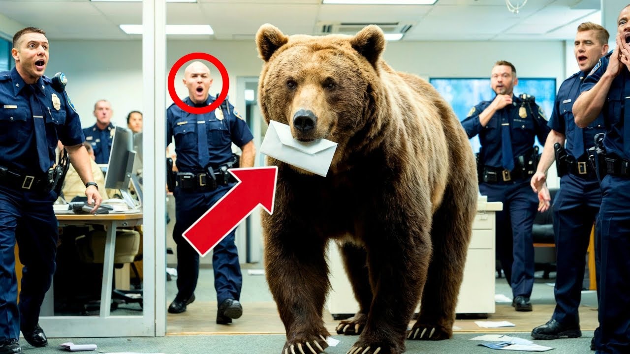 BEAR ENTERS POLICE STATION AND WHAT IT HANDS OVER TO THE OFFICER LEAVES EVERYONE IN SHOCK...