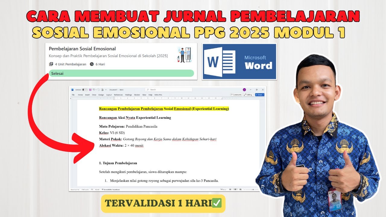 Cara Membuat Jurnal Pembelajaran Sosial Emosional PPG 2025 Modul 1 Tervalidasi