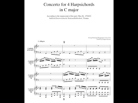 Concerto for 4 Harpsichords in C Major By Georg Christoph Wagenseil (with Score)