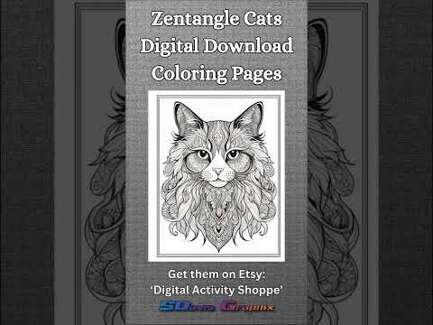 Zentangle Cats Coloring Pages