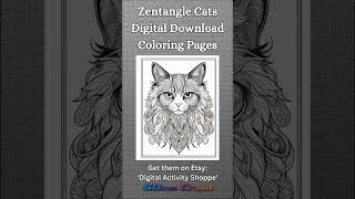 Zentangle Cats Coloring Pages