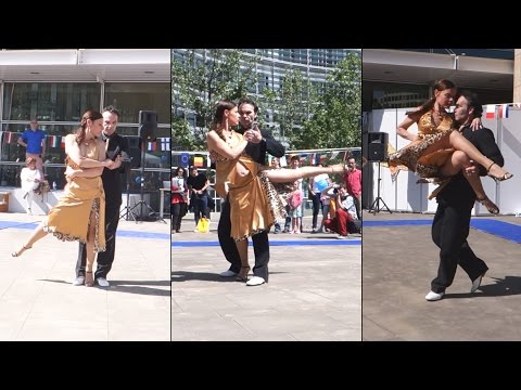  Oliver Koch  and  Marisa van Andel  are  dancing  to  the  nontraditional song  "  Oblivion  "  in  2014