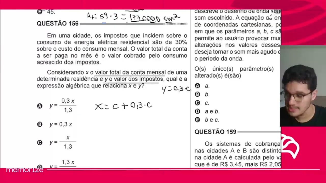 Resolução em Vídeo — Questão 156 ENEM 2014 PPL