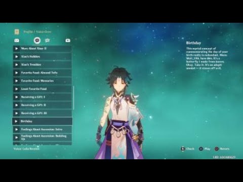 Xiao wishes the Traveler a happy birthday.