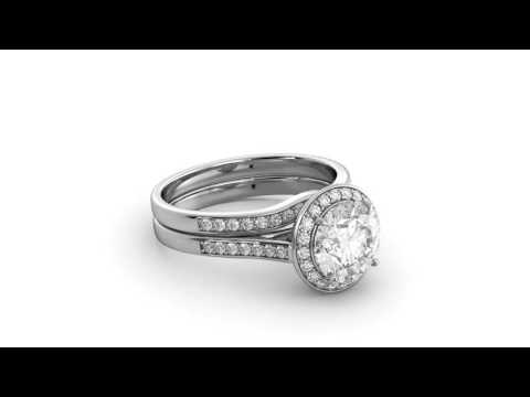 2.70 tcw Round Cut Halo Bridal Set Engagement Ring Bridal Solid 14k White Gold