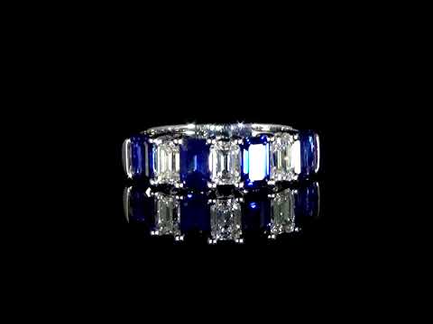 Lady's 18k White Gold 1.33ct (TW) Blue Sapphire and Diamond Ring