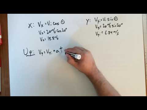 Projectile Motion 4: A Projectile Launched at an Angle to Another Height