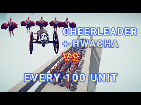 HWACHA + 5 CHEERLEADER VS EVERY 100 UNIT TABS - Totally Accurate Battle Simulator