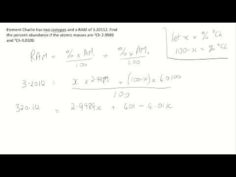 Percent Abundance Calculations for Isotopes