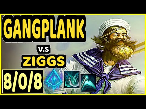 TOBIAS FATE (GANGPLANK) vs ZIGGS - 8/0/8 KDA MID GAMEPLAY - NA Ranked DIAMOND