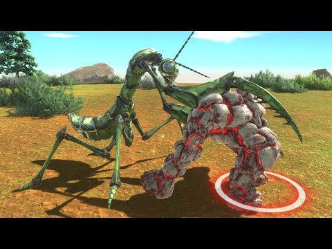 Giant Praying Mantis vs Lava Golem - Animal Revolt Battle Simulator ✅ ARBS
