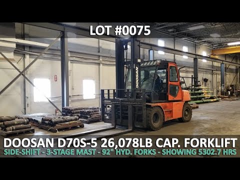 Lot #0075: Doosan D70S-5 26,078lb Cap. Forklift | Fort Sask Auction Day 4 Closes Nov 6, 2020