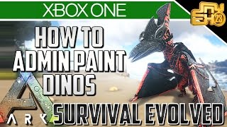 ARK XBOX ONE - HOW TO PAINT YOUR DINOS - ADMIN PAINT COMMANDS!