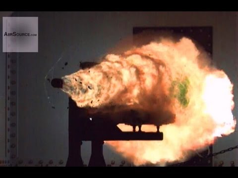 MACH 7 Electromagnetic Railgun from US Navy. Super Slow-Mo