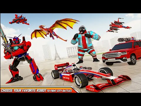 Multiple Robot Transform Games 2021: Gorilla Dragon Jet F1 Car Robot - Android Gameplay