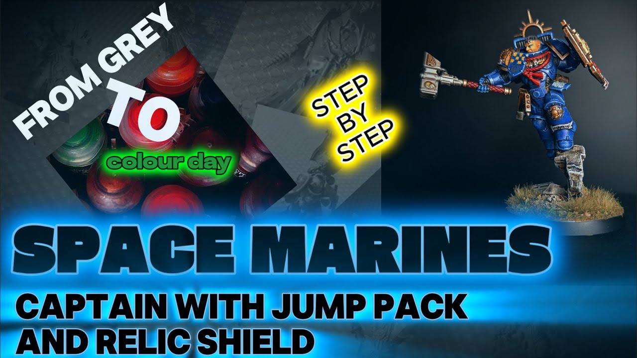 How to paint Captain with Jump Pack and Relic Shield | Space Marines | Warhammer 40K  - TUTORIAL