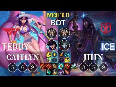 T1 Teddy Caitlyn vs SB Ice Jhin Bot - KR Patch 10.17