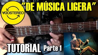 Como tocar "De música ligera" Soda Stereo Tutorial Guitarra Completo acordes y Solos (Parte 1)