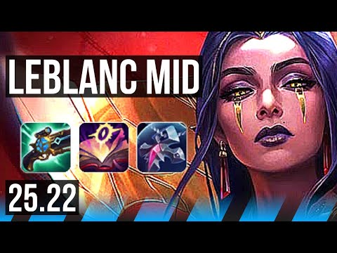 LEBLANC vs SYNDRA (MID) | 24/0/5, Legendary, 10 solo kills, 44k DMG | KR Master | 25.22