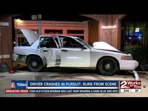 Driver crashes into a brick wall after high speed chase