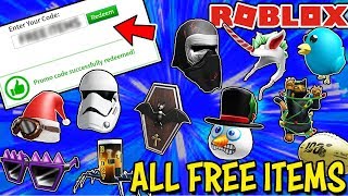 ALL FREE ITEMS ON ROBLOX (STILL WORKING DECEMBER 2019 - HURRY) - Promo Codes, Event Items & More