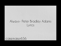 Always- Peter Bradley Adams (Lyrics)